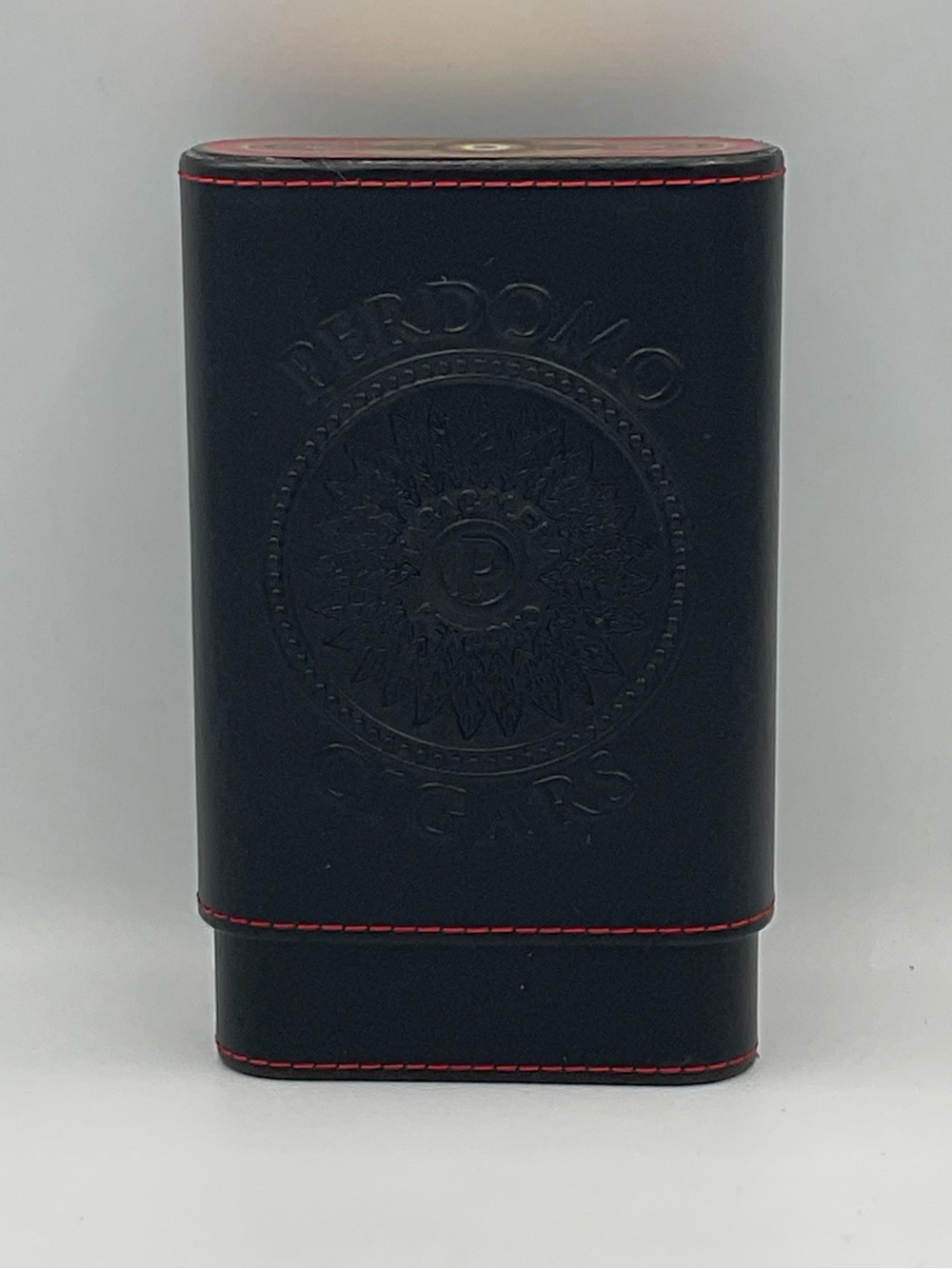 Perdomo 20th Anniversary Leather Cigar Case Black & Red